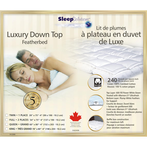 Arsuite Myla Luxury 4" Down & Feather Mattress Topper & Reviews Wayfair